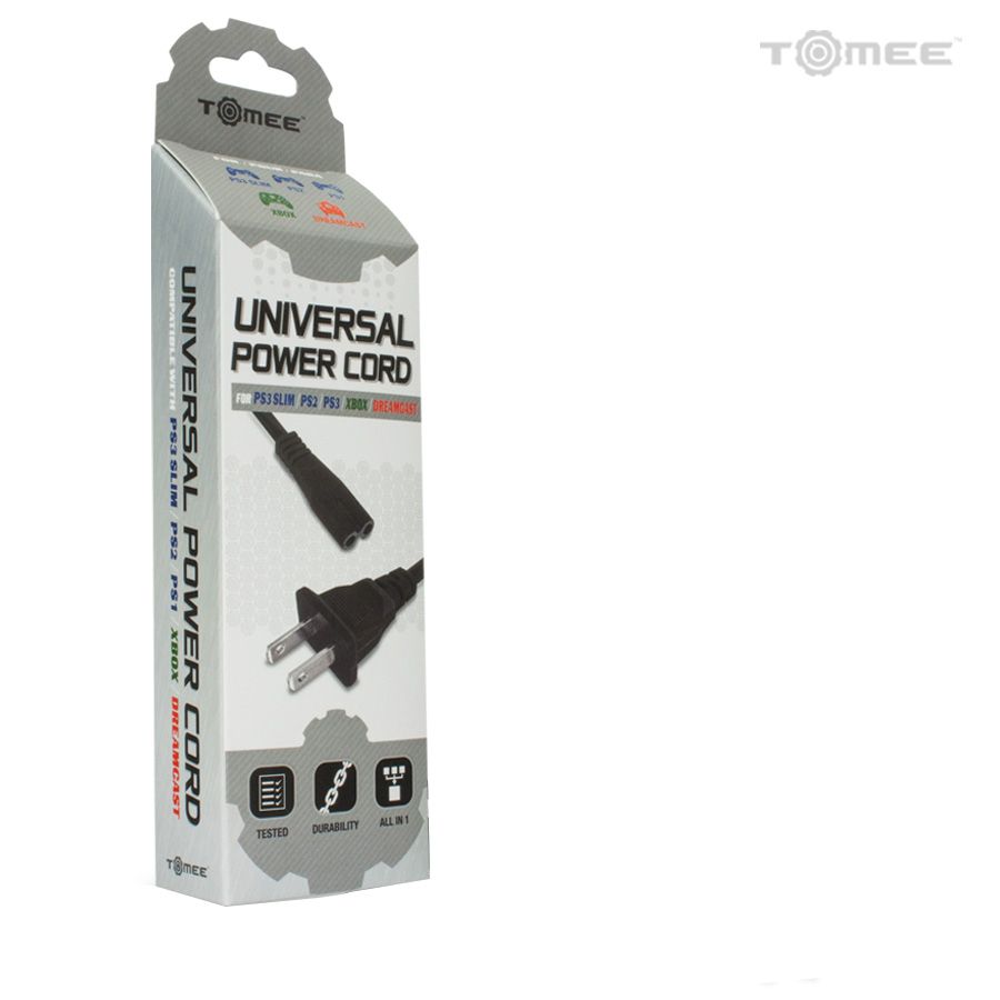 Universal Power Cord PS4/PS3 slim/PS2/PS1/Xbox/Dreamcast/Saturn - Tomee