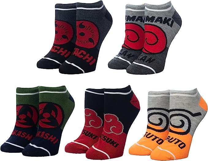 Naruto Colorblock Ankle Socks Set of 5